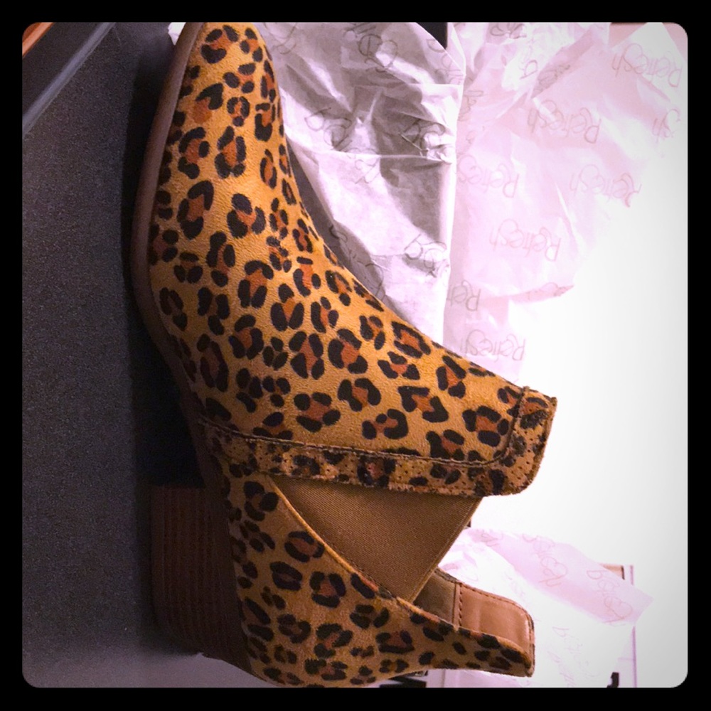 Leopard print booties